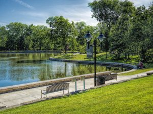 Fishing at Kettering Lincoln Park Pond by Dan Cleary