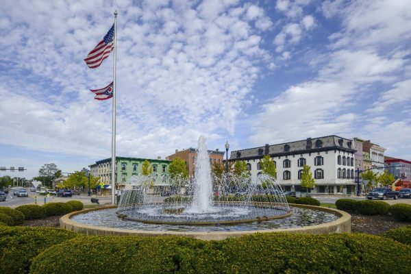 Traffic Circle Downtown Troy Ohio by Dan Cleary