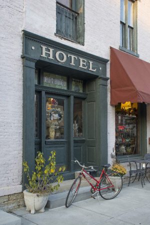 Downtown Tipp City Ohio Hotel and Bike by Dan Cleary