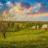 Farm valley in Ohio at twilight by Dan Cleary