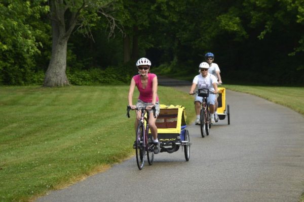 Bike Rider on Great Miami River bike trail by Dan Cleary