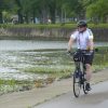 Bike Rider on Great Miami River bike trail by Dan Cleary
