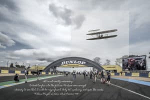 Wilbur Wright flying at the Le Mans racetrack by Dan Cleary