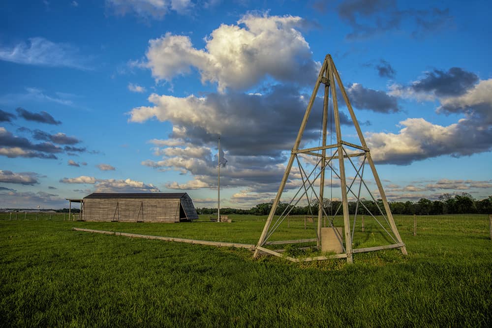 Huffman Prairie Wright Brothers barn and catapult by Dan Cleary