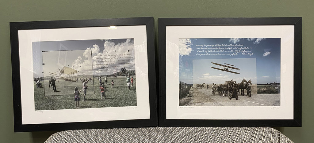 Wright Brothers framed photographs by Dan Cleary of Cleary Creative Photography
