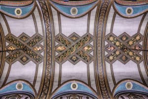 Fisher building ceiling Detroit Michigan, blue and gray by Dan Cleary