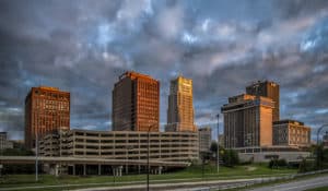 Akron Ohio skyline by Dan Cleary
