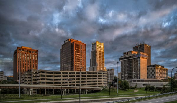 Akron Ohio skyline by Dan Cleary