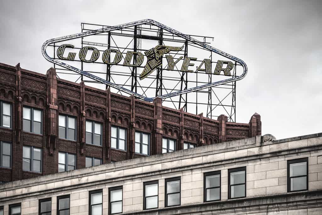 Goodyear sign in Akron Ohio by Dan Cleary