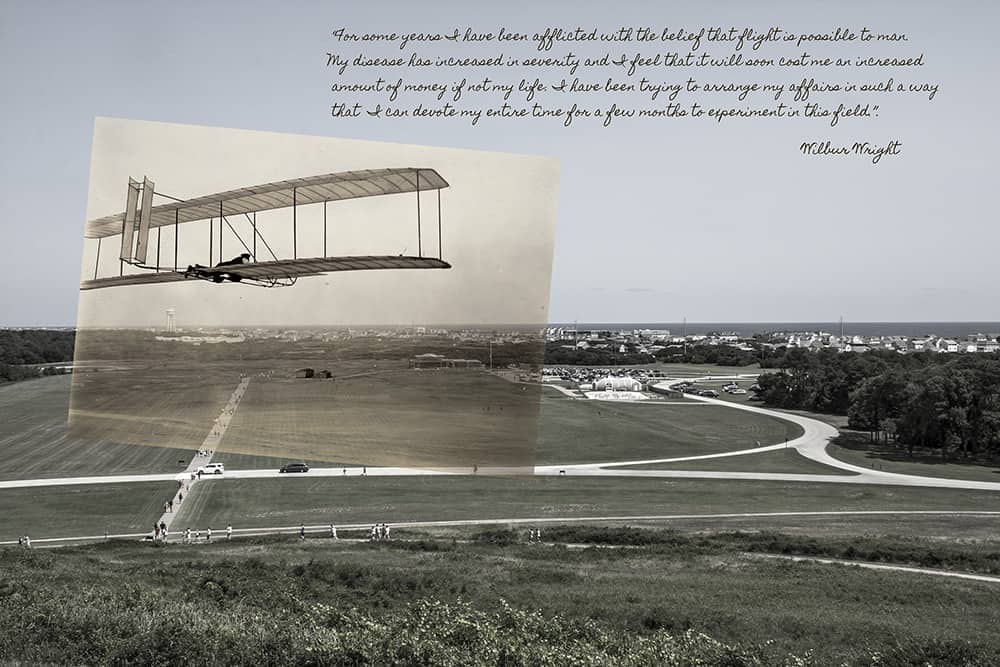 Wright Brothers: Then and Now fine art photograph - View From The Top Of Big Kill Devil Hill
