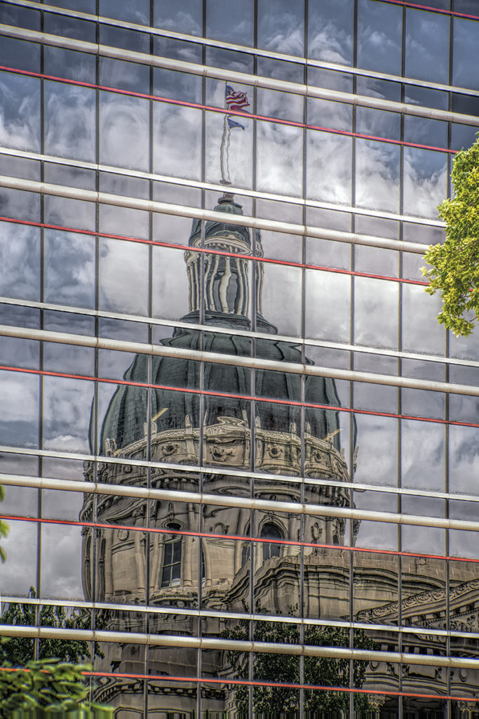 Reflection Of Indiana Statehouse