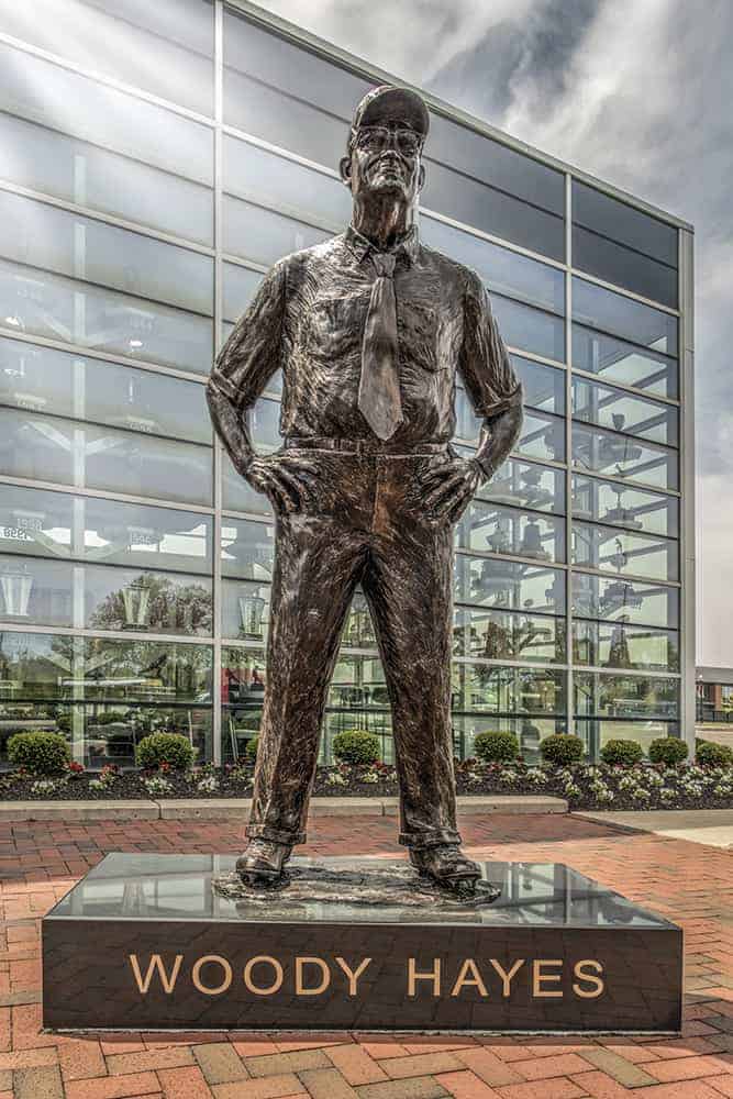 Woody Hayes statue in Columbus Ohio by Dan Cleary