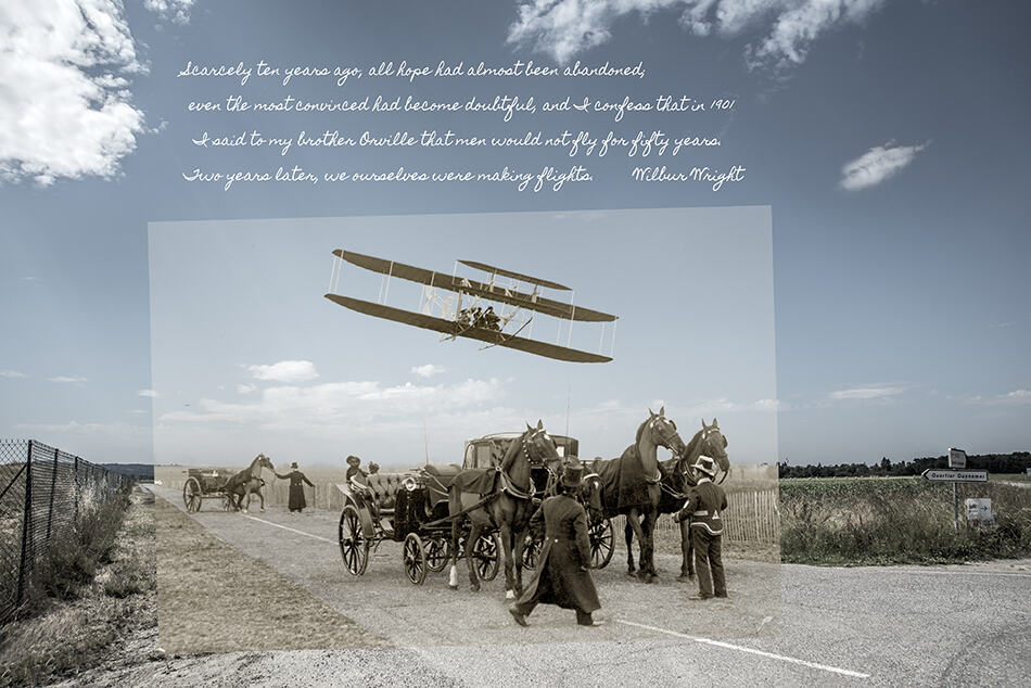 Wright Brothers: Then and Now fine art photo - Horse Drawn Carriages