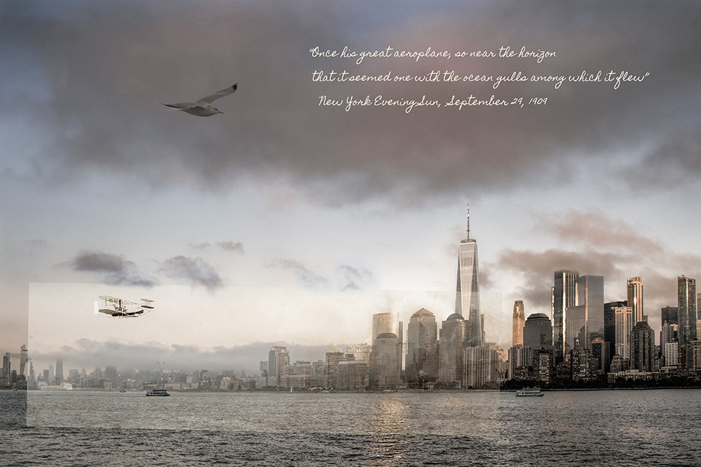 Wright Brothers: Then and Now fine art photo - A New Kind Of Gull In New York Harbor