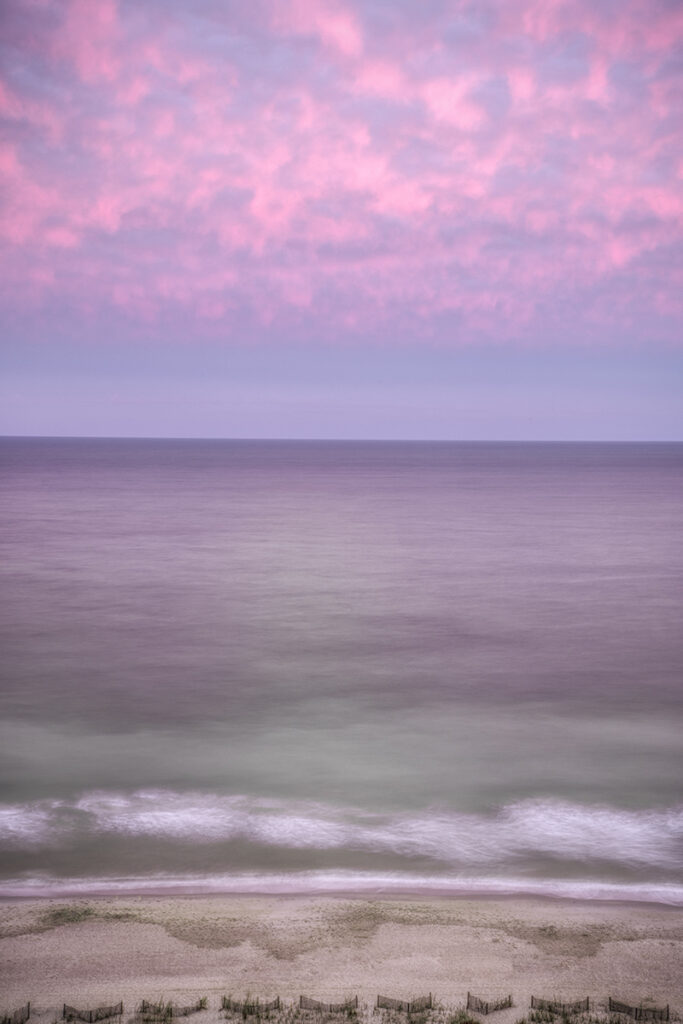 Pink Sky at Night over the Atlantic Ocean in Myrtle Beach