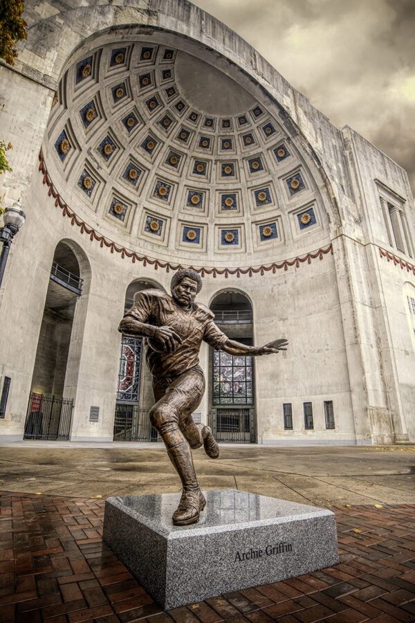 Archie Griffin statue in front of The Ohio State football stadium