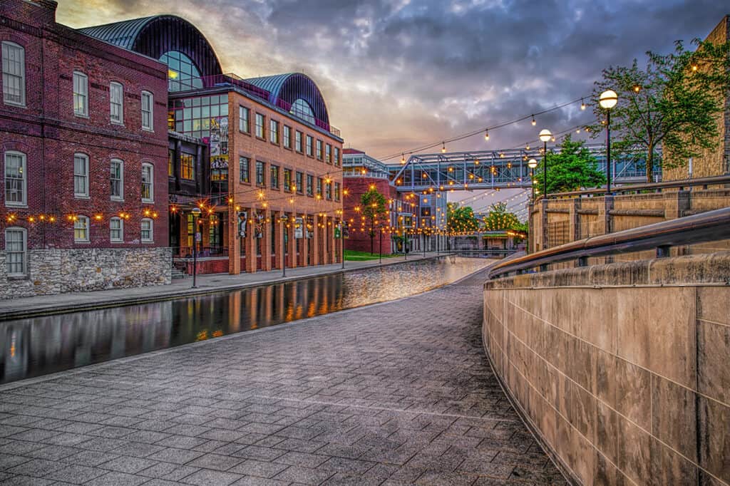 Canal Walk and NCAA Building Downtown Indianapolis