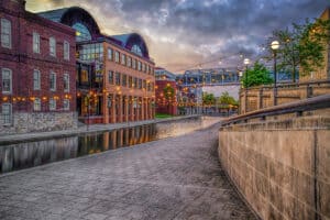 Canal Walk and NCAA Building Downtown Indianapolis