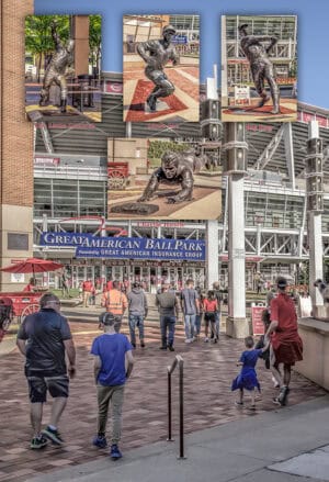 Great American Ballpark and The Big Red Machine Statues